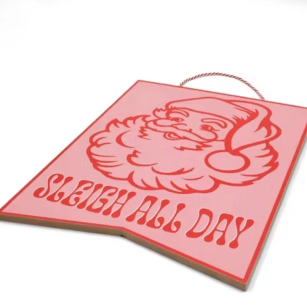 New! Target Bullseye Christmas 2024 Santa Hanging Sign, “Sleigh All Day”